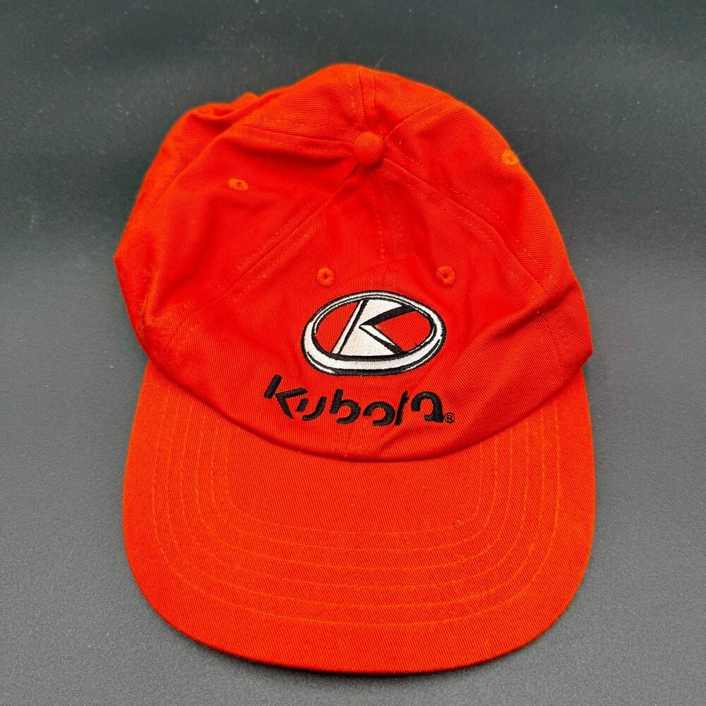 Kubota Tractor Hat Orange Baseball Cap K-Products Strapback Farm Logo OSFM